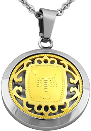 Hanessa Personalisierte Kette mit Gravur Edelstahl 50 cm mit Anhänger Sternzeichen Skorpion in gold - Personalisierte Halskette für Männer und Frauen - Personalisierter Schmuck Damen Herren