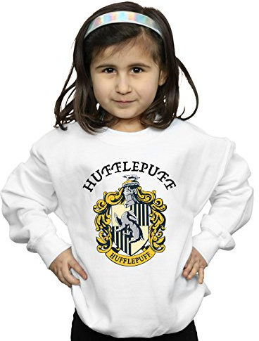 Harry Potter Girls Hufflepuff Crest Sweatshirt White 9-11 Years