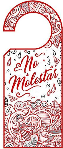 Señaletica Hotel Colgadores Puertas No Molestar Rojo impresión Doble Cara PVC | Medidas 10 cm x 27,09 m | Glasspack | Puertas Habitaciones hoteles| Resistentes | Decorativos