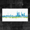 Kunstbruder Frankfurter Skyline - Blau 20x50cm Stadt Frankfurt Kunstdruck 2cm (div. Varianten/Größen)- Leinwandbild Wandbild Wanddekoration/fertig zum aufhängen