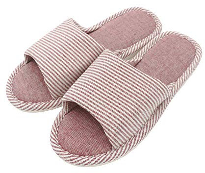 AioTio Pantofola Antiscivolo in Cotone Casual Confortevole da Uomo e da Donna, per Uso Interno ed Esterno(37/38 EU,Rosso)
