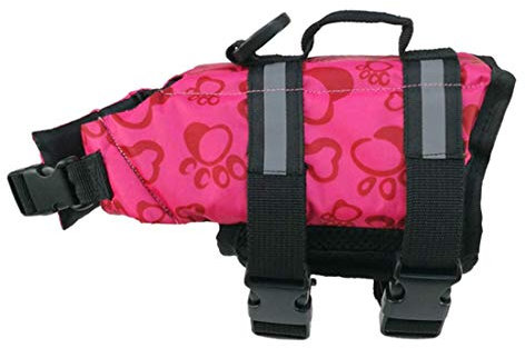 Markcur Giubbotto di salvataggio riflettente per cani di piccola media e grande taglia, taglia XS, colore rosso