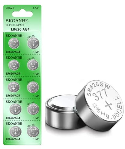 SKOANBE 10 Pack 1.5 V SR626SW 377 LR626 AG4 Watch Battery
