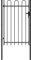 VidaXL Portillon Simple avec Dessus Arqué pour Jardin, Terrasse, Patio Extérieur - Porte en Acier 1x1,5 m Noir