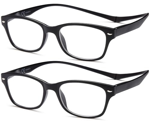 NEW VISION Lesebrille 2 pack, Magnet Lesebrille, Lesebrillen Herren, Klassischer Stil Lesebrille NV3282 mit Magnetverschluss Hinten, Lesehilfe für Damen Herren (NN, 1.5)