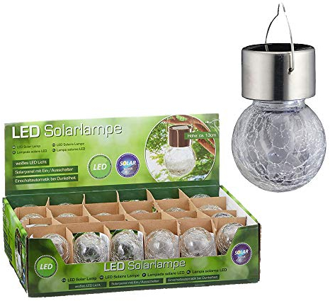 Solarleuchten Crackle 6x11cm - Garten - Solar - LED (24x Solarleuchte klar)