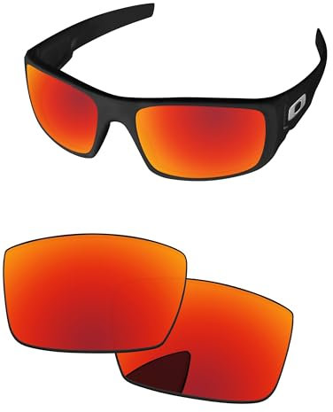 PapaViva Verres de rechange pour lunettes de soleil Oakley Vilebrequin OO9239 60 mm, rouge feu, Crankshaft