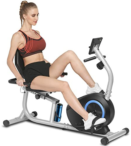 ANCHEER Liegeergometer, Heimtrainer Fahrrad Testsieger, Sitzergometer Ergometer für Senioren mit Rückenlehne, 8 Widerstandsstufen, Handpulssensoren, Magnetbremse