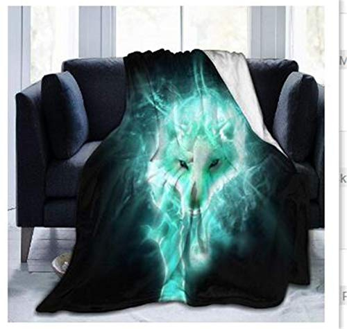 FANSU Kuscheldecke Flanell Decke, 3D Drucken Microfaser Flauschig Weich Warm Plüsch Wohndecke Fleece Tagesdecke Decke für Sofa und Bett (Wolf,150x220cm)
