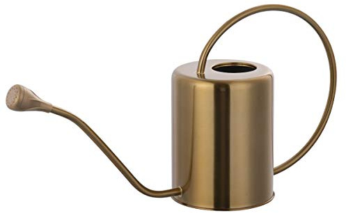 Yowon 1/2 Gallon 68oz Long Spout Stainless Steel Gold Colored Watering Can for Indoor Plant Watering or Outdoor Gardening with 2 Removable Spray Spout for Flowers
