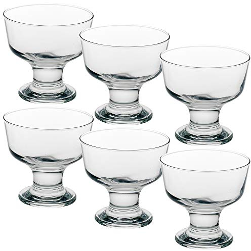 2/4/6 Ice Cream Sundae Dessert Cocktail Fruit Pudding Glass Bowl Dish Stand Set (6)