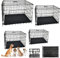 Medium Dog Cages Puppy Dog Crate Medium 30 inch Black Folding 2 Doors 2 Locks Crate Heavy Duty Animal Transport Pet Carrier With Removable Plastic Tray & Carrying Handle