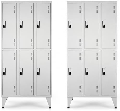 Pack 2 Taquillas Metálicas Triples 6 Puertas 1900x900x500 mm Estándar