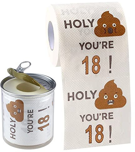 Happy 18th Birthday Gifts for Boys Son and Girls - 3-lagig Funny Toilet Paper Roll 18th Birthday Toilet Paper Gag Funny Birthday Gift Novelty for 18 Birthday Party Decorations Eighteenth Party