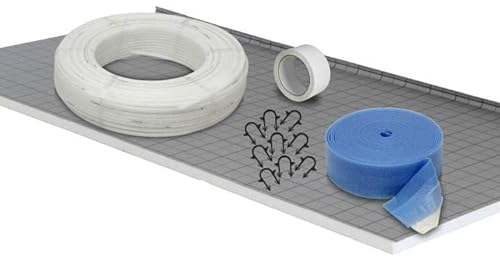 Fußbodenheizung Warmwasser Set 10m² Tackersystem 25 mm Faltplatte PE-RT Rohr VA15 Zubehör