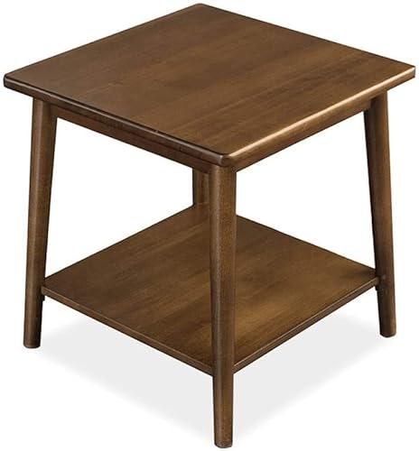 SYXL Quadratischer Buchsbaum-Couchtisch Einfacher Beistelltisch mit doppelter Aufbewahrung Moderner Teetisch Massivholz-Beistelltisch für Wohnzimmer