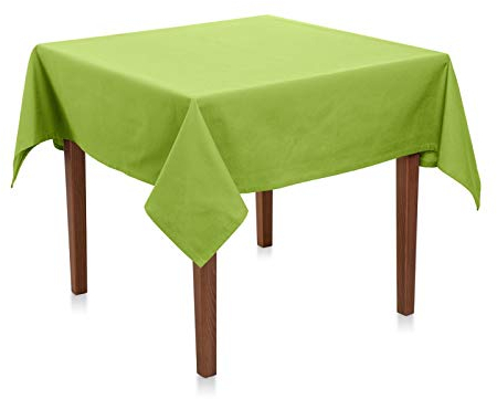Premium Tischdecke Teflon beschichtet - Tischtuch, Outdoortischdecke, Gartentischdecke, Garten, Terrasse, Outdoor, Wetterfest, Schmutzabweisend, Wasserabweisend (80x80 cm, Hellgrün)