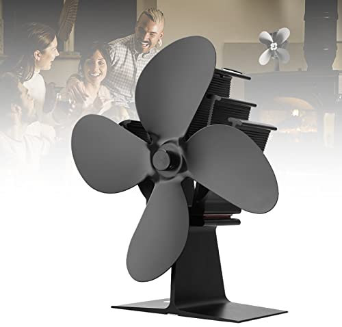 DYK&NX Stromloser Ventilator Für Kamin, Aluminiumoxid Stove Fan, 60℃ Schneller Selbststart zirkulierende warme Luft für Kaminofen Holzöfen Umweltfreundlich ohne Strom