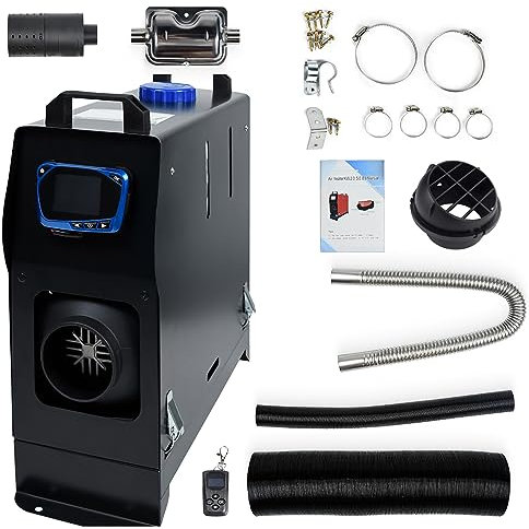 UISEBRT 8KW Standheizung Diesel Lufterhitzer 12V, Air Diesel Heizung Dieselheizung mit Schalldämpfer Fernbedienung LCD Monitor für Auto RV Boote LKW Wohnmobil Bus, Schwarz- Stil A
