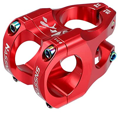 X AUTOHAUX CNC-Aluminium-Legierung, 35 mm, Mountainbike-Vorbau für die meisten Fahrräder, Rennräder, Mountainbikes, Lenker-Zubehör, rot, für 1-1/8-Lenkerrohr, 31,8 mm Lenker