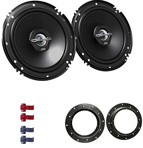 JVC CS-J620X Auto Lautsprecher 16,5 cm mit Einbauset passend für VW Volkswagen T5 Transporter 2003-2015 Türen vorne 600 W 165mm 2 Wege Koax