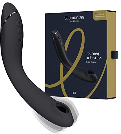 Womanizer OG G-Punkt-Vibrator - Pleasure Air Stimulator für sie - G-Punkt- und Klitoris-Vibrator - wasserdichter Klitoris-Sauger mit Vibrationen für Frauen und Paare - Dark Gray