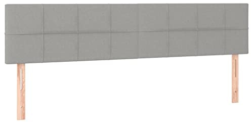 vidaXL LED Kopfteil Hellgrau 180x5x78/88 cm Stoff
