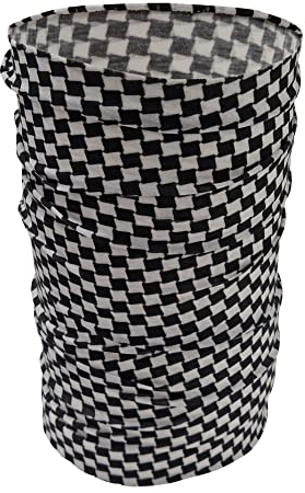Checkered Scarf Tube Black White Snood Warm Winter Washable Neck Elastic Tubular Gaiter Face Mask Seamless Multifunctional Unisex Stretchy Bandana Cover for Sports Hiking Cycling Motorcycles