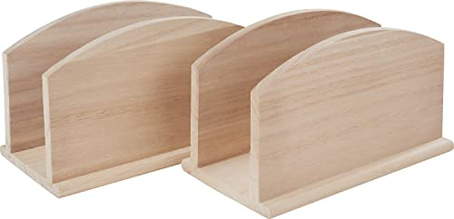 VBS 2er-Pack Serviettenständer Rohholz 15x9x7cm Serviettenhalter Serviettenspender Tischdekoration