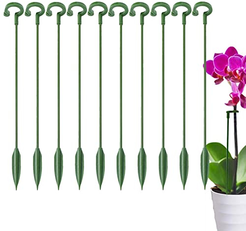 17/27cm Pflanzenstütze Rund Metall Für Pflanzen Blumen, 10/20/30/50 Stück Rankhilfe Zimmerpflanzen, Wiederverwendbare Blumenstütze Pflanzenstäbe für Orchideen Lilie Pfingstrose Gladiolen Garten