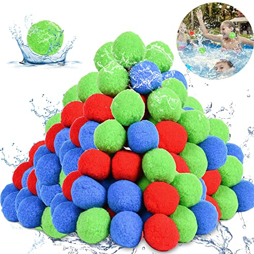 30 Stück Splash Bälle, Wasserbomben Set, Wasserbomben Bälle, Splash Ball Wasser Ballon Wiederverwendbare, Wasser Ball Schwamm Bälle, Party Wasserballons für Kinder Wasserschlacht Garten Pool Trampolin