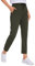 CRZ YOGA Damen Sweathose Taschen Sporthose Leichte Atmungsaktive Jogginghose Lang Hose mit Tunnelzug - 70cm Olivgrun 44