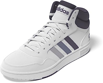 adidas Hoops 3.0 Mid Shoes, Scarpe Donna, Cloud White/Silver Dawn/Silver Violet, 39 1/3 EU