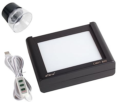 eTone LED Film Diabetrachter Film-Betrachter Light Box mit 10-fache Lupe