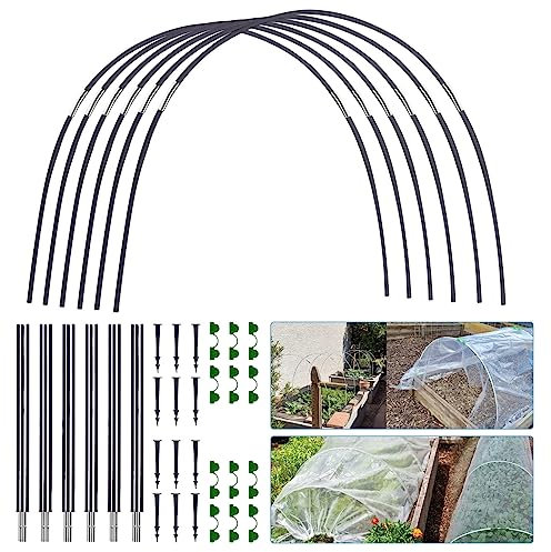 LUXTE Garden Hoops for Netting - Garden Hoops Grow Tunnel Greenhouse Frame, DIY Greenhouse Hoop House Kit, Arch Garden Crop Protection Hoops, Garden Crop Protection Hoops (30PCS), As The Picture