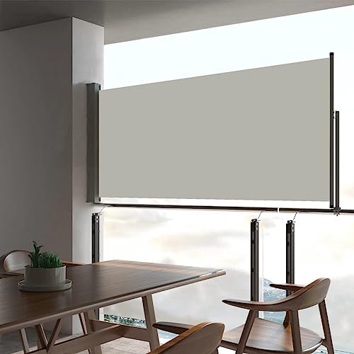 WIFESE Toldo Lateral retráctil de jardín Color Crema 60x300 cm Toldos Laterales Exterior Toldo Horizontal Exterior Toldos Cortavientos Separador Terraza Exterior Toldo para Patio Balcon Jardin