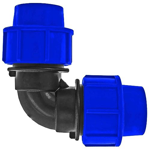 PP Fitting Klemmverbinder Verschraubung - Winkel 90° für PE Rohr-Außendurchmesser 25mm