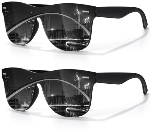 LINVO Sonnenbrille Herren Damen Polarisiert Klassisch Verspiegelt Modisch UV400 Schutz Unisex Brille für Autofahren Reisen