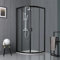 Box doccia semicircolare nero opaco (80x80x190 cm)