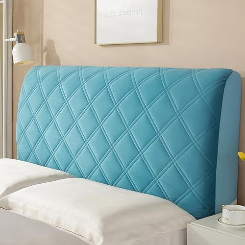 PRELGOSP Bett Kopfteil Bezug, Stretch Bettkopfteil Hussen, All-Inclusive Kopfteilbezug Staubdicht Abdeckung für Gepolsterte Schlafzimmer Kopfteil,Blau,180cm
