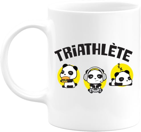 quotedazur - Mug Humour Geek Thriathlète - Tasse Cadeau Humour Gamer - Blanc/Céramique