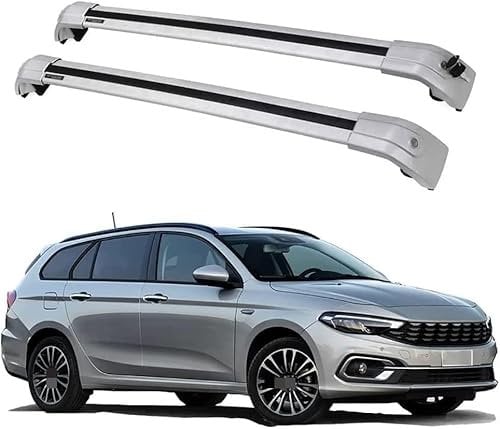 Dachträger-Querstangen Dachträger aus Aluminium für FIAT Tipo Estate 2016-2021 2 Stücke,A