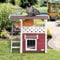 Petsfit Cat Outdoor House, Outdoor Cat House, with Stair, 2 Story Design with Escape Door Perfect for Multi Cats, Outside Cat House Red