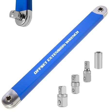 CHENRI Offset Extension Wrench - 2024 Best Offset Extension Wrench, Tight Reach Extension Wrench Set, Ratchet Extension, Multifunctional Extension Wrench with 1/2,1/4 and 3/8 Drive Adapters