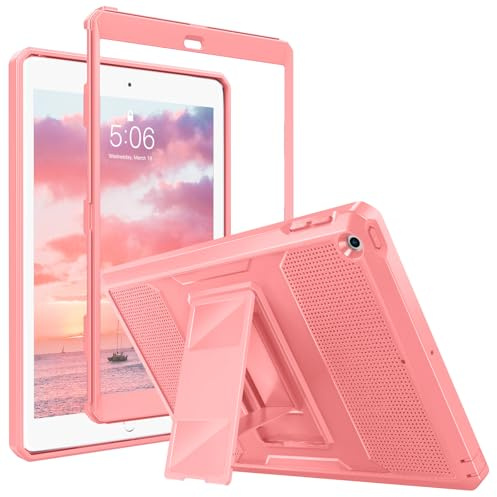 MoKo Shockproof Case Fit 2018/2017 iPad 9.7 6th/5th Generation, Conch Shell | Heavy Duty Shockproof Full Body Rugged Hybrid Cover with Built-in Screen Protector for Apple iPad 9.7 Inch 2018/2017
