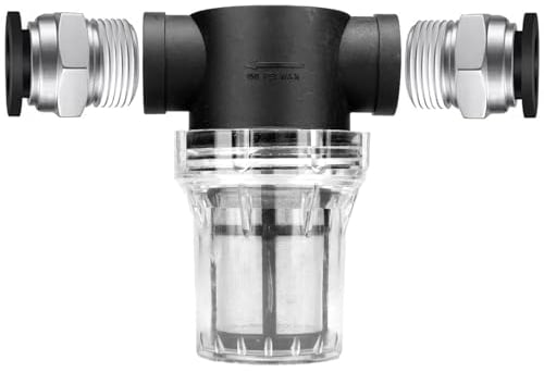 Joaecosmhui Filtro in Linea con Portagomma da 8mm, Filtro per Acqua in Linea Professionale con Filtro a Rete da 150 Micron / 100, Filtro a T per Birra per Birra Fatta in Casa, Filtraggio di Acqua