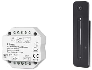 AC100-240V 1CH 0/1-10V WiFi e push dimmer RF Tuya Wifi 2.4G R11 RF Touch Dimming Applicazione remota(Color:L1(WT) - R11)