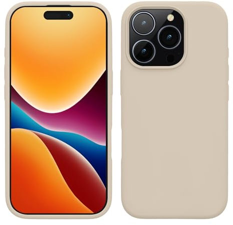 kwmobile Carcasa Compatible con Apple iPhone 16 Pro Funda - Case TPU y Silicona antigolpes - Apto Carga inalámbrica - Crema