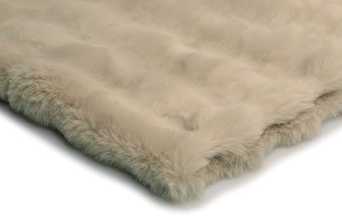 Fourrure Bubble, Fausse fourrure de lapin, unilatéral, textiles vendus au mètre, 50 x 180 cm (Beige clair)