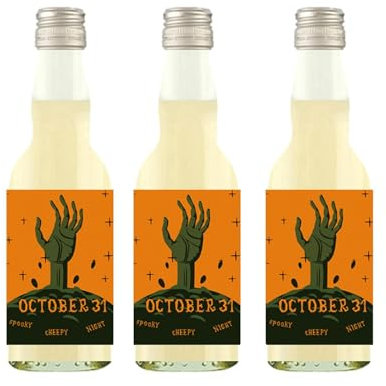 Wzxhew #2024 24pcs Spooktacular Halloween Bottle Labels Set of Creepy Party Decor Stickers for Eerie Atmosphere Enhancement (Orange, One Size)